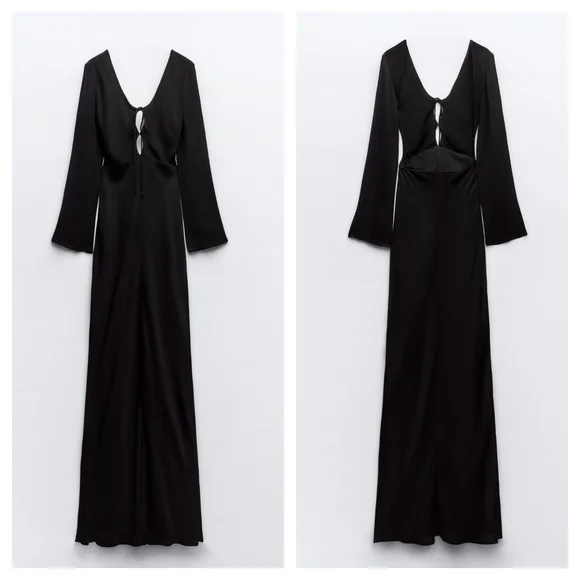 Zara Open Back Dress Maxi Gown - Picture 12 of 12
